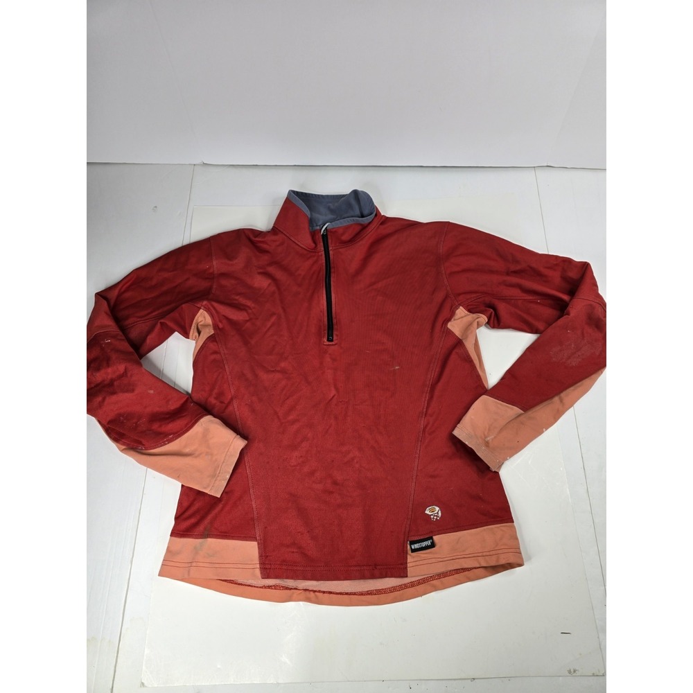 Women's Mountain Hardwear Gore Windstopper Zip Jacket Size L RED Hiking